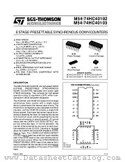 M54HC40103 datasheet pdf SGS Thomson Microelectronics