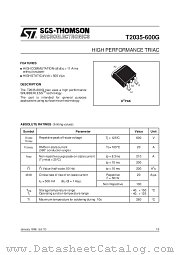 T2035-600G datasheet pdf SGS Thomson Microelectronics
