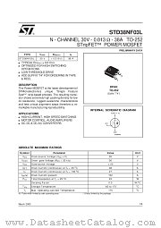 STD38NF03L datasheet pdf SGS Thomson Microelectronics