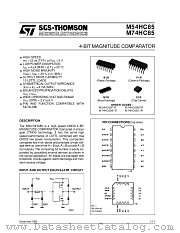 M54HC85 datasheet pdf SGS Thomson Microelectronics