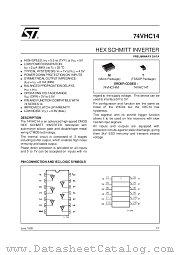 74VHC14 datasheet pdf SGS Thomson Microelectronics