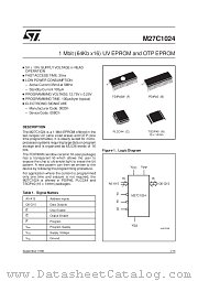 M27C1024 datasheet pdf SGS Thomson Microelectronics