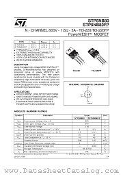STP5NB80 datasheet pdf SGS Thomson Microelectronics