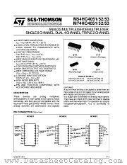 M74HC4052 datasheet pdf SGS Thomson Microelectronics