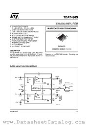 TDA7496S datasheet pdf SGS Thomson Microelectronics