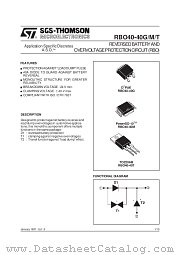 RBO40-40T datasheet pdf SGS Thomson Microelectronics