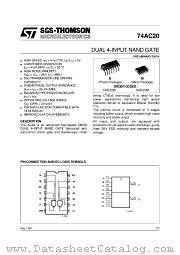 74AC20 datasheet pdf SGS Thomson Microelectronics
