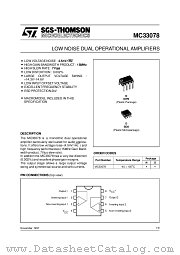 MC33078 datasheet pdf SGS Thomson Microelectronics