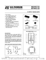 M54HC133 datasheet pdf SGS Thomson Microelectronics