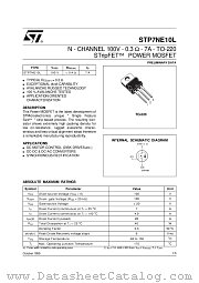 STP7NE10L datasheet pdf SGS Thomson Microelectronics