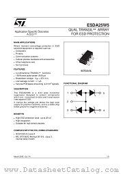 ESDA25W5 datasheet pdf SGS Thomson Microelectronics