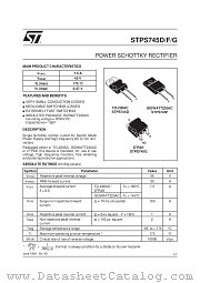 STPS745G datasheet pdf SGS Thomson Microelectronics