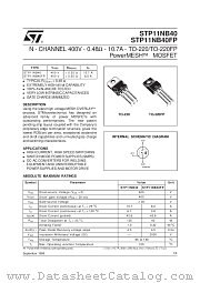 STP11NB40FP datasheet pdf SGS Thomson Microelectronics