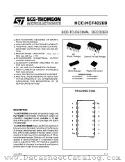 HCC4028B datasheet pdf SGS Thomson Microelectronics
