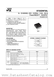 STS3DNF30L datasheet pdf SGS Thomson Microelectronics