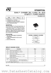 STS3DPF30L datasheet pdf SGS Thomson Microelectronics