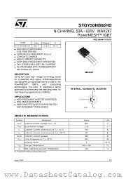 STGY50NB60HD datasheet pdf SGS Thomson Microelectronics