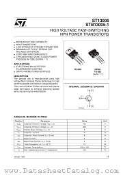 STB13005-1 datasheet pdf SGS Thomson Microelectronics