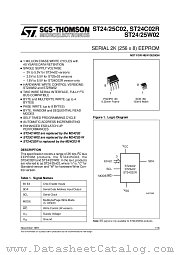 ST24W02 datasheet pdf SGS Thomson Microelectronics