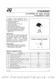 STGD3NB60H datasheet pdf SGS Thomson Microelectronics