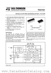TDA7331 datasheet pdf SGS Thomson Microelectronics