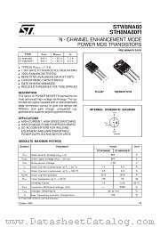 STW8NA80 datasheet pdf SGS Thomson Microelectronics