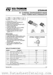 STD4NA40-1 datasheet pdf SGS Thomson Microelectronics