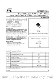 STB70NF03L datasheet pdf SGS Thomson Microelectronics