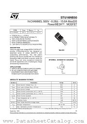 STU16NB50 datasheet pdf SGS Thomson Microelectronics