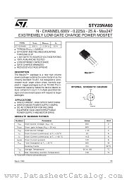 STY25NA60 datasheet pdf SGS Thomson Microelectronics
