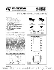 M54HCT137 datasheet pdf SGS Thomson Microelectronics