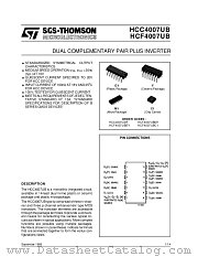 HCF4007UB datasheet pdf SGS Thomson Microelectronics