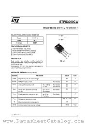 STPS3060CW datasheet pdf SGS Thomson Microelectronics