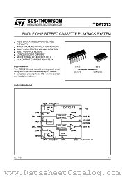 TDA7273 datasheet pdf SGS Thomson Microelectronics