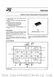 TDA7433 datasheet pdf SGS Thomson Microelectronics