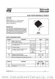 T810-XXXB datasheet pdf SGS Thomson Microelectronics
