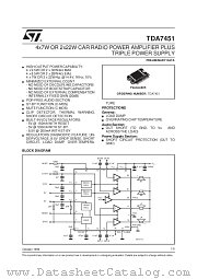 TDA7451 datasheet pdf SGS Thomson Microelectronics