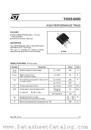 T2535-600G datasheet pdf SGS Thomson Microelectronics