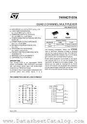 74VHCT157A datasheet pdf SGS Thomson Microelectronics