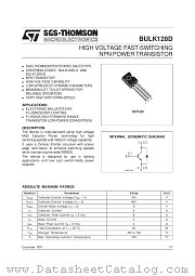 BULK128D datasheet pdf SGS Thomson Microelectronics