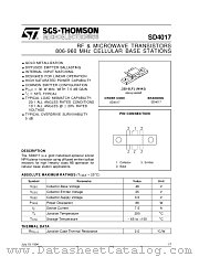 SD4017 datasheet pdf SGS Thomson Microelectronics
