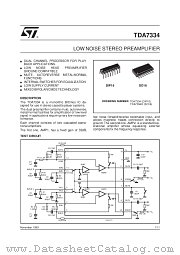 TDA7334 datasheet pdf SGS Thomson Microelectronics
