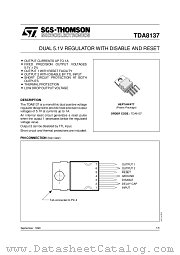 TDA8137 datasheet pdf SGS Thomson Microelectronics