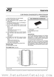 TDA7476 datasheet pdf SGS Thomson Microelectronics