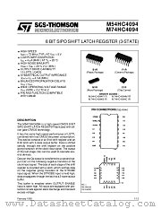 M74HC4094 datasheet pdf SGS Thomson Microelectronics