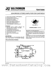 TDA7350A datasheet pdf SGS Thomson Microelectronics
