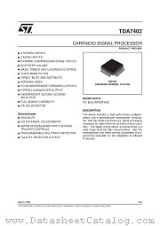 TDA7402 datasheet pdf SGS Thomson Microelectronics