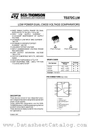 TS372C,I,M datasheet pdf SGS Thomson Microelectronics