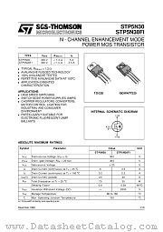STP5N30 datasheet pdf SGS Thomson Microelectronics