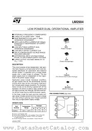 LM2904PT datasheet pdf SGS Thomson Microelectronics